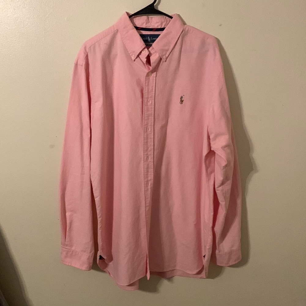 Ralph Lauren pink button up shirt XL classic fit.
